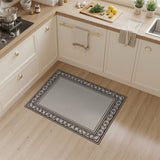 Beige and Neutral Beige Traditional Persian Border Area Rug