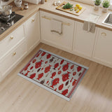 Vibrant Red Fish Flatweave Area Rug