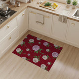 Vintage Roses Red Floral Area Rug