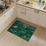 Green Gold Geometric Modern Area Rug