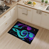 Vibrant Music Notes Geometric Area Rug