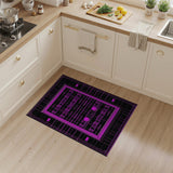 Pink Geometric Grid Wireframe Area Rug