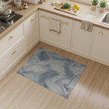 Grey Palm Frond Area Rug