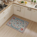 Teal Seashell Starfish Coastal Area Rug