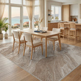 Brown Tan Marble Abstract Area Rug