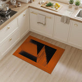 Bold Orange Black Halftone Geometric Area Rug
