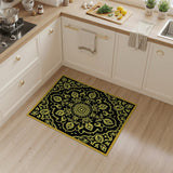 Gold and Silver Opulent Black Gold Persian Medallion Rug
