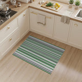 Bold Green Black Vertical Stripe Area Rug