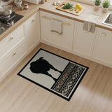 Black Bison Silhouette Heritage Tribal Rug