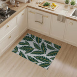 Coastal Beach Lush Green Banana Leaf Area Rug