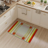 Vibrant Red Yellow Geometric Stripe Dot Area Rug