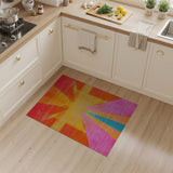 Vibrant Pink Orange Teal Geometric Area Rug