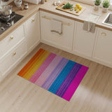 Geometric Modern Horizontal Stripe Vibrant Multi-Color Horizontal Stripe Area Rug