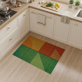 Bold Green Orange Geometric Area Rug