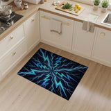 Blue and Teal Electric Blue Lightning Area Rug