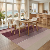 ODIKA Muted Pink Striped Area Rug