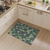 Geometric Modern Green Green Geometric Patchwork Area Rug