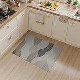 Abstract Wavy Layers Beige Neutral Area Rug
