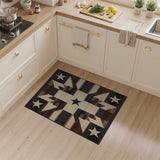 Brown Tan Southwestern Star Geometric Rug