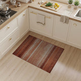Terracotta Geometric Stripe Area Rug