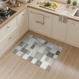 Grey Geometric Block Grey Area Rug