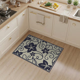 Vintage Black Floral Vine Area Rug