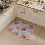 Pink Vintage Pink Poppy Floral Area Rug