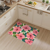 Pink Hibiscus Washable Area Rug