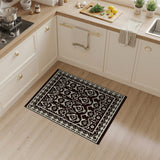 Black and White Intricate Black White Heritage Tribal Rug