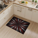 Red Radiant Red Starburst Geometric Area Rug