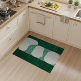 Modern Green Abstract Area Rug with Organic Shapes