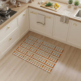 Orange Checkered Geometric Area Rug