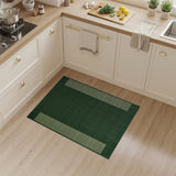 Emerald Green Textured Border Stripe Rug