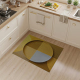 Yellow Geometric Overlapping Circles Area Rug
