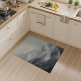 Abstract Wavy Landscape Black White Area Rug