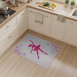 Pink Ballerina Silhouette Area Rug