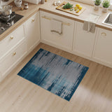 Blue and Teal Blue Teal Distressed Abstract Area Rug