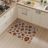 Orange Mushroom Autumn Leaf Pattern Rug