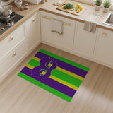 Mardi Gras Mask Striped Area Rug