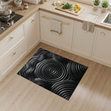 Grey Wavy Ripple Modern Area Rug