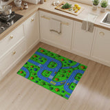 Vibrant Kids Cartoon Road Tree Play Rug