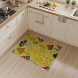 Whimsical Yellow Mushroom Meadow Area Rug