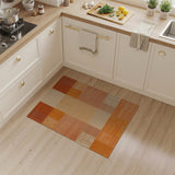 Orange Textured Patchwork Area Rug