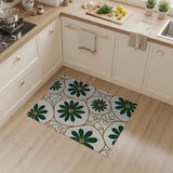 Ornate Green Floral Vine Area Rug