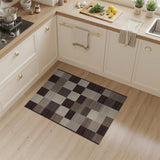 Beige and Neutral Geometric Modern Neutral Geometric Patchwork Area Rug