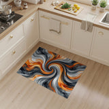 Dynamic Orange Swirl Abstract Area Rug