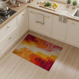 Vibrant Abstract Geometric Orange Area Rug