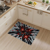 Red Explosion Geometric Area Rug