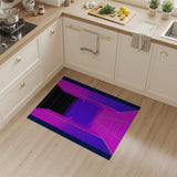 Neon Pink Grid Corridor Geometric Area Rug