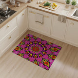 Multi-color and Patterns Vibrant Pink Mandala Geometric Area Rug